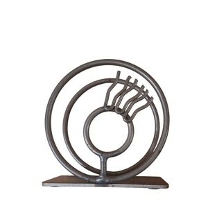 Brutalist Style Metal Hair Guy Napkin Holder Metal Work Art Kitchen Whimsical